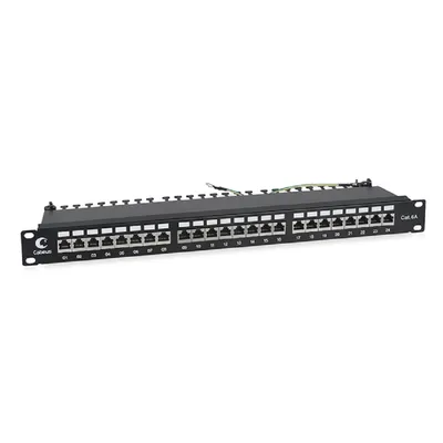 Патч-панель Cabeus PL-24-Cat.6a-SH-Dual, 19" 1U, 24 порта RJ-45, Cat.6a