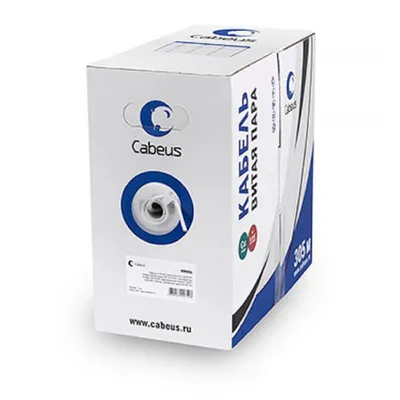 Кабель Cabeus UTP-4P-Cat.5e-SOLID-GY-LIGHT, U/UTP 5e, 4 пары 24 AWG, 305 м