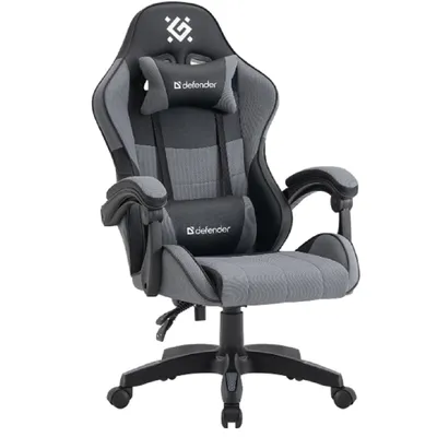 Игровое кресло Defender Strider, кожзаменитель, до 120 кг, чёрно-серое