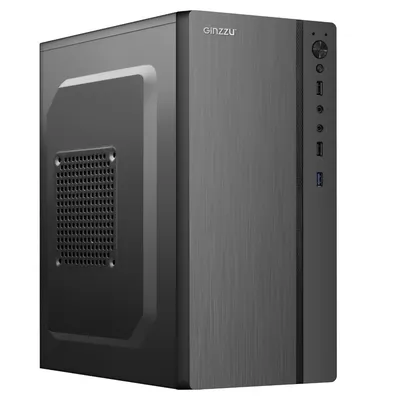 Корпус GINZZU B200, MiniTower, mATX, без БП, 1×USB 3.2 + 2×USB 2.0