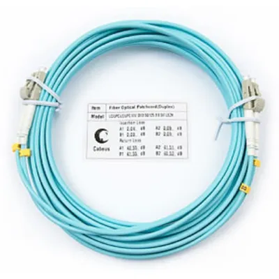 Патч-корд оптический Cabeus FOP-50-LC-LC-5m, duplex LC-LC, OM3 50/125, 5 м, LSZH