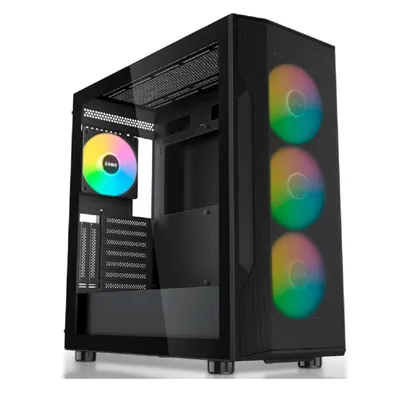 Корпус SAMA S40-BKAPA4X1-GL, Midi-Tower, TG, 4×120мм ARGB, 2×USB 3.0