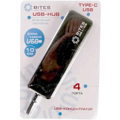 Концентратор 5bites HB34C-311BK, 4×USB 3.0, подключение USB-C