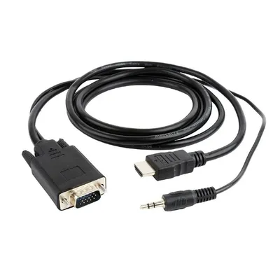 Кабель Cablexpert A-HDMI-VGA-03-10M, HDMI — VGA + Jack 3.5 мм, 10 м, экранированный