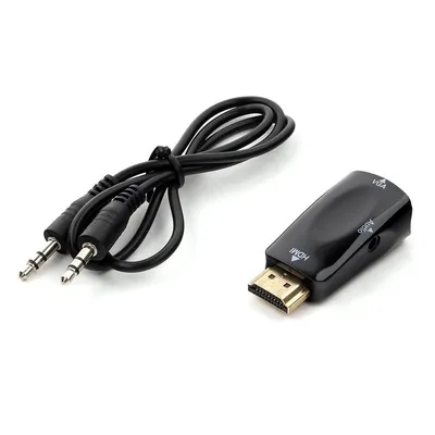 Адаптер CABLEXPERT A-HDMI-VGA-02, HDMI (M) — VGA (15F), Jack 3.5 мм