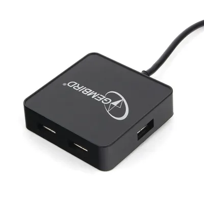 USB-концентратор Gembird UHB-242, USB 2.0, 4 порта, Type-A, кабель 0,5 м