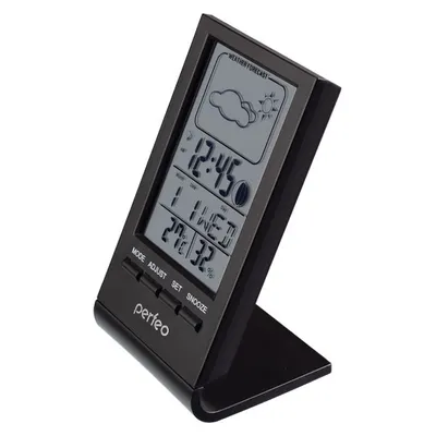 Метеостанция Perfeo Angle PF_A4856 (PF-S2092), часы, температура, влажность, чёрный