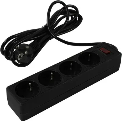 Сетевой фильтр 5bites GARDA SP4B-530, 4 розетки, 10 А, кабель 3 м, черный