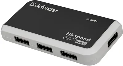 USB-хаб Defender Quadro Infix 83504, 4×USB 2.0 Type-A, питание от USB