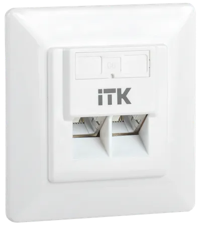 Розетка информационная ITK CS2-1C06F-2-1, RJ45 кат. 6 FTP, 2 порта
