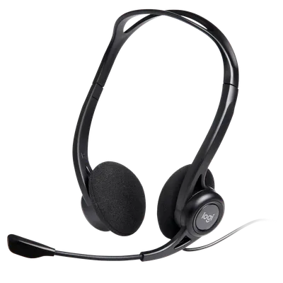 Гарнитура Logitech PC960 (981-000100), USB, микрофон на штанге, кабель 2,4 м, чёрная
