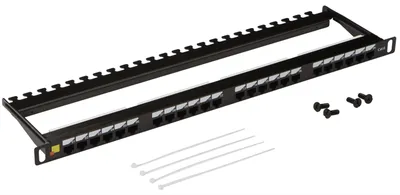 Патч-панель LANMASTER LAN-PPC24U6, 19", 24 порта RJ45, кат.6, UTP, 0.5U