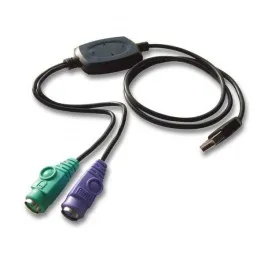 Адаптер Aten UC10KM-AT, USB-A — 2×6-p Mini-DIN, кабель 0,9 м
