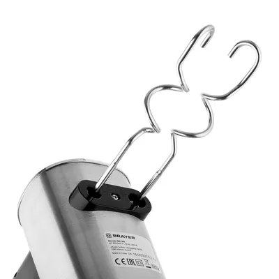 Миксер Brayer BR1306, ручной, 800 Вт, 5 скоростей, серебристый/чёрный