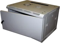 Шкаф телекоммуникационный LANMASTER TWT-CBWPG-12U-6X6-GY, настенный, 12U, 600×600 мм, стекло, серый