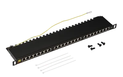 Патч-панель LANMASTER LAN-PPC24S6, 19", 24×RJ45 кат.6, STP, 0.5U